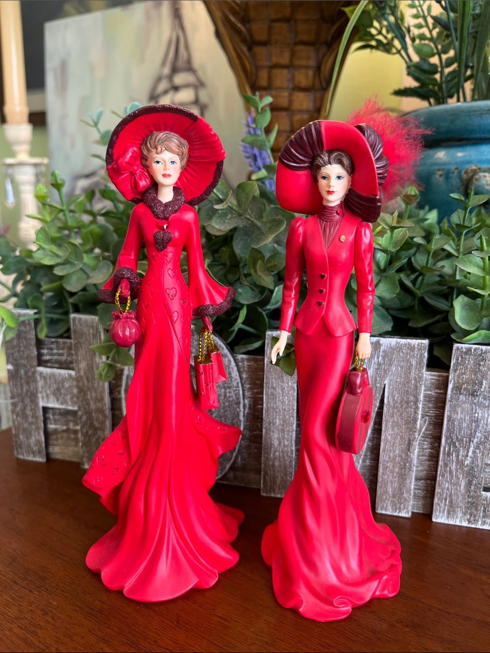 Set of two of the Thomas Kinkade “The Passion of Red” Collection